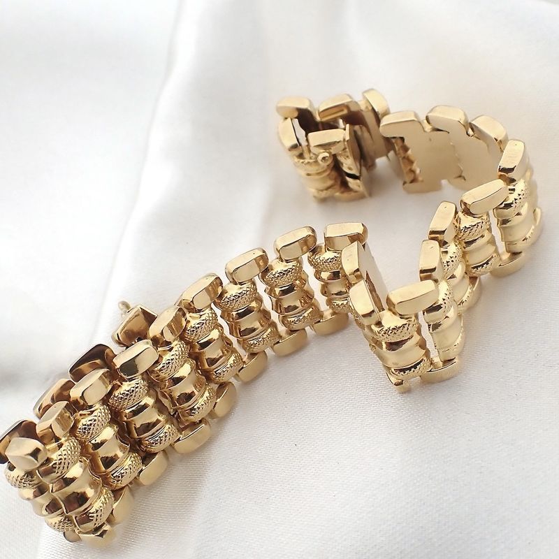 Image 4 of 18K Vintage gold wide bracelet | 19.0 cm