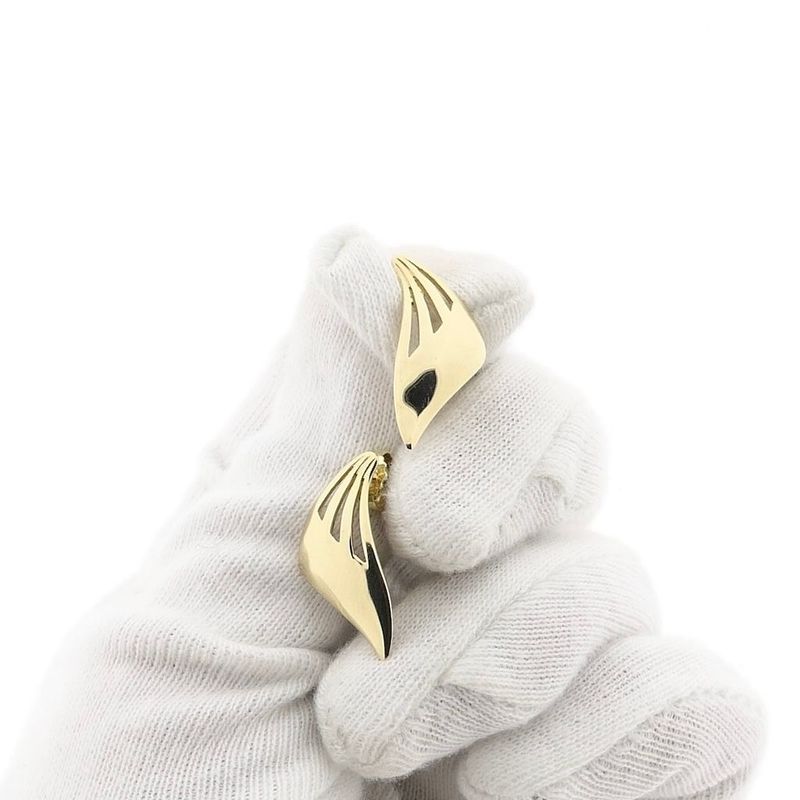 Afbeelding 7 van Gouden abstracte oorbellen