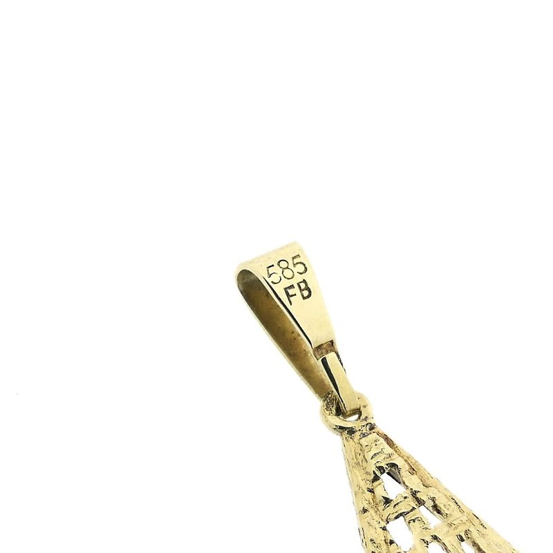 Image 5 of Vintage gold pendant with turquoise.