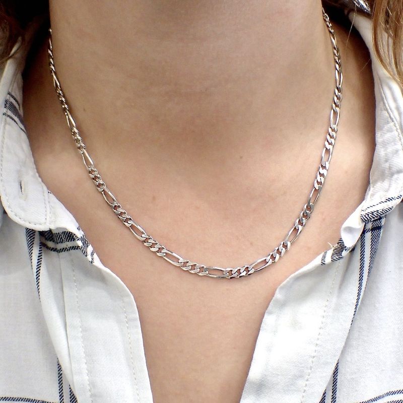 Image 6 of Silver Figaro link chain | 44.5 cm