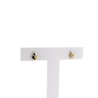 Bicolor gold stud earrings with zirconia