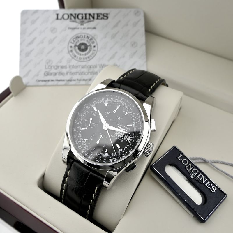 Image 16 of Longines Heritage 1954 Chronograph L2.747.4.52.4; Automatic men's watch