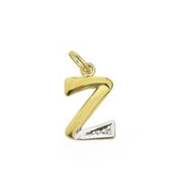Two-tone gold pendant of the letter Z with diamond