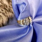 Image 3 of Two-tone gold ring with diamonds; 0.19 ct.