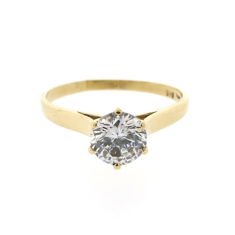 Image 7 of Gold solitaire ring with zirconia