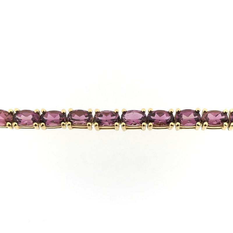 Image 4 of Gold bracelet with pink tourmaline | 18 cm