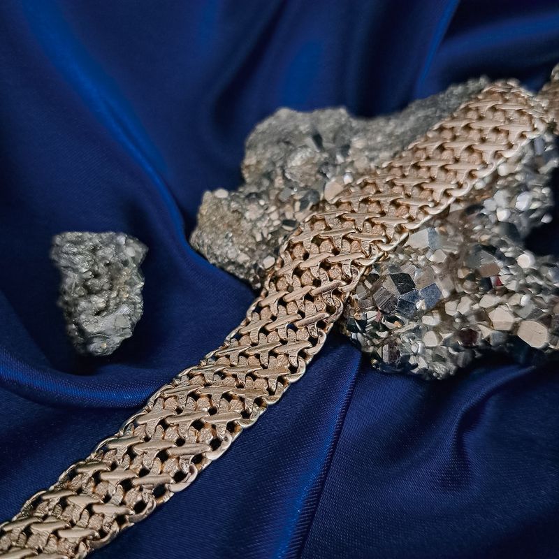 Image 2 of Gold wide link bracelet