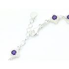 Image 4 of Silver bracelet set with white and purple zirconia