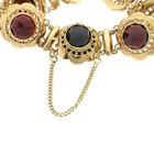 Afbeelding 5 van Antiek gouden bootjes armband met granaat | 18,5 cm