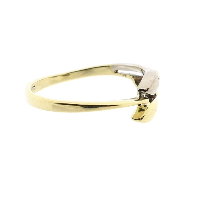 Afbeelding 7 van Bicolor gouden ring met diamant; 0,015 ct. 