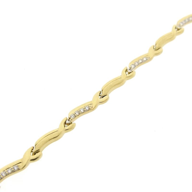 Image 5 of Gold link bracelet with zirconia | 17.5 cm
