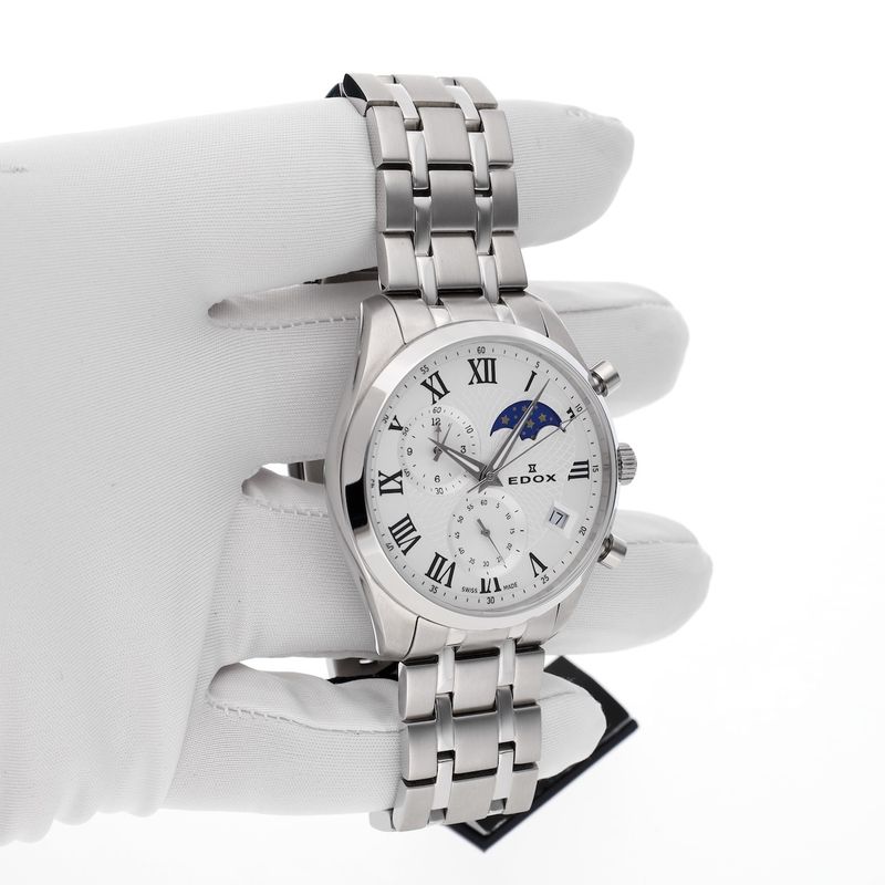 Image 15 of Edox Les Vauberts Moonphase Chronograph 40008-3M-AIN; Men's watch