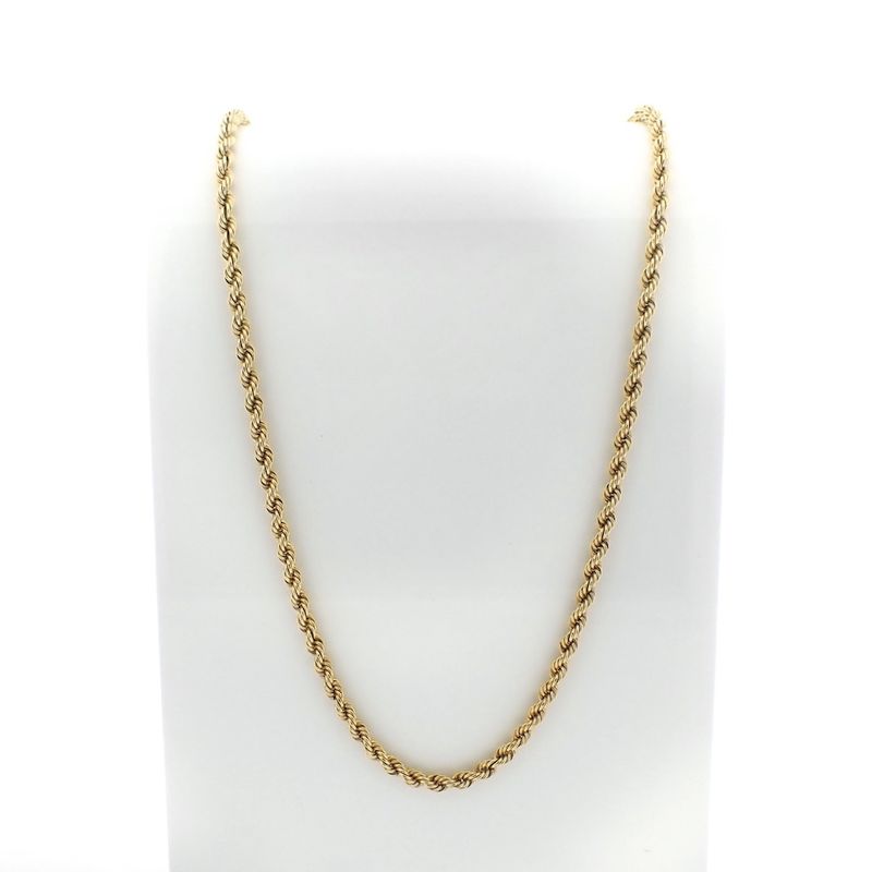 Image 1 of Gold long twisted link necklace | 66 cm