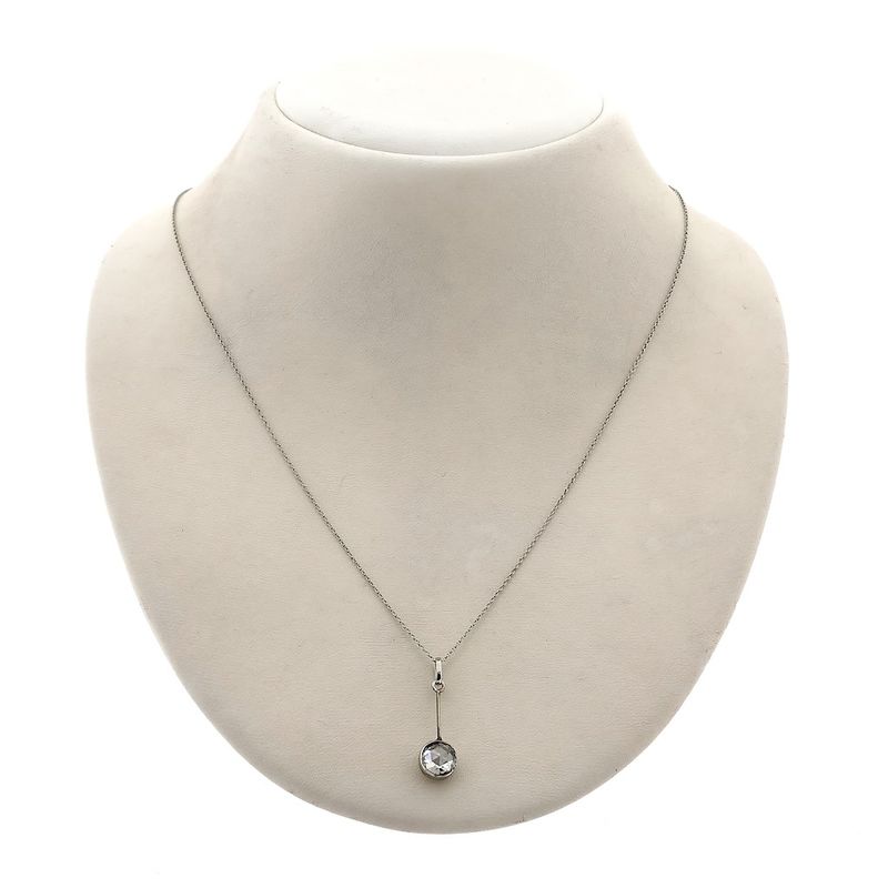 Image 1 of White gold necklace with pendant; Amsterdam rose diamond; 0.50 ct. | 45.5 cm