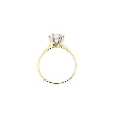 Image 2 of Gold solitaire ring with zirconia