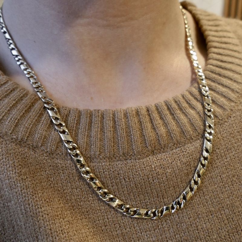 Image 9 of Gold fantasy/gourmet link necklace; Men | 52 cm