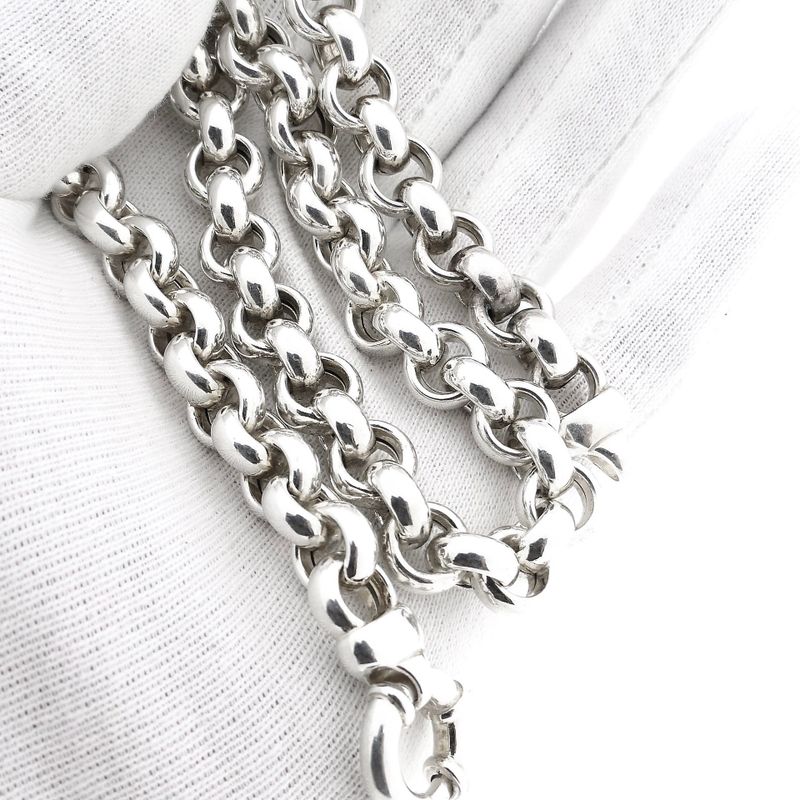 Afbeelding 8 van Zilveren jasseronschakel collier | 45 cm