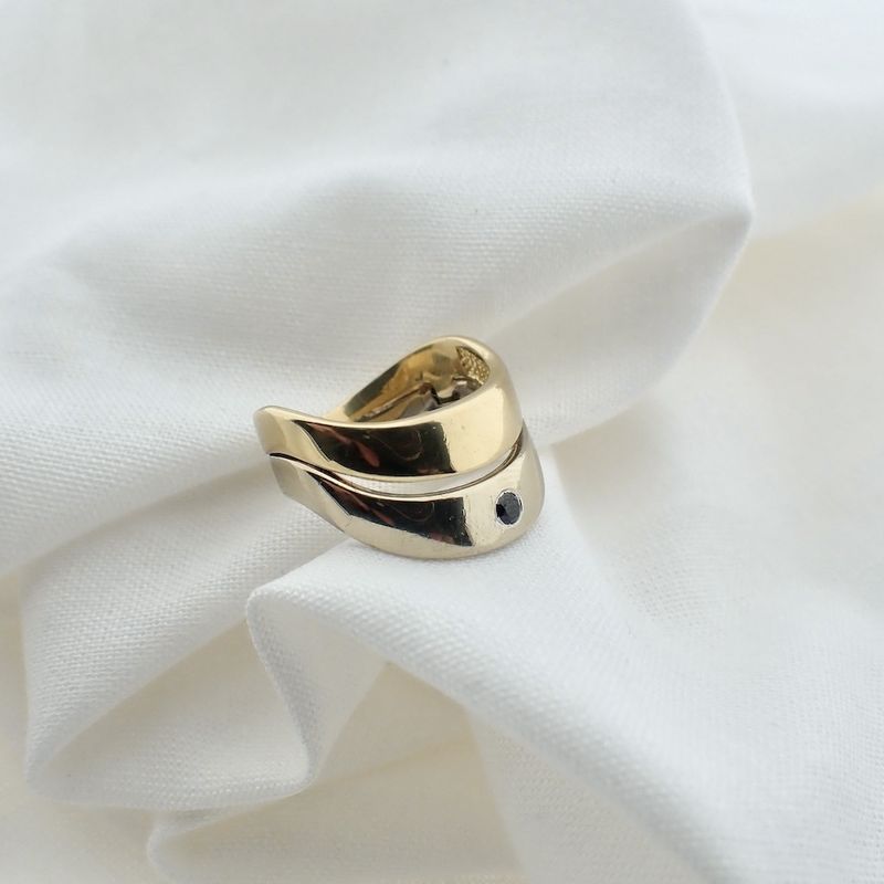 Image 6 of Two-tone gold ring with black moissanite