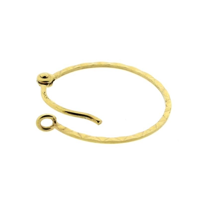 Image 5 of Gold flat earrings with pattern | Ø 17 mm