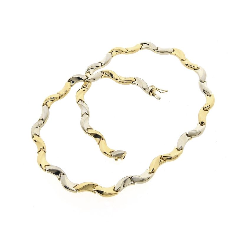 Image 8 of Two-tone gold fantasy link chain | 44 cm