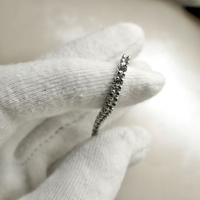 Image 10 of White gold tennis bracelet with diamond; 1.00 ct.