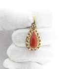 Image 11 of Antique gold pendant with blood coral