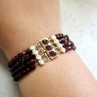 Image 2 of Antique glass bead bracelet with gold clasp