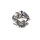 Image 4 of Pandora charm; Silver; Silver Flower Charm with moonstones