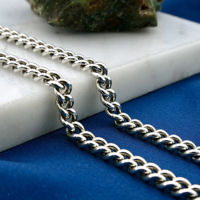 Afbeelding 2 van Zilveren gourmetschakel ketting | 50 cm