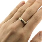 Image 5 of Tricolor gold matte ring with diamond; 0.03 ct.