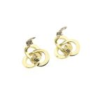 Image 9 of Vintage two-tone gold clip-on earrings as a knot