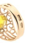 Image 8 of Vintage rose gold ring set with synthetic yellow gemstone