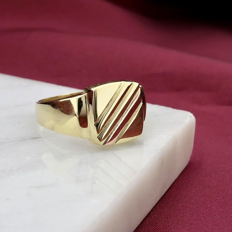 Image 2 of Two-tone gold signet ring