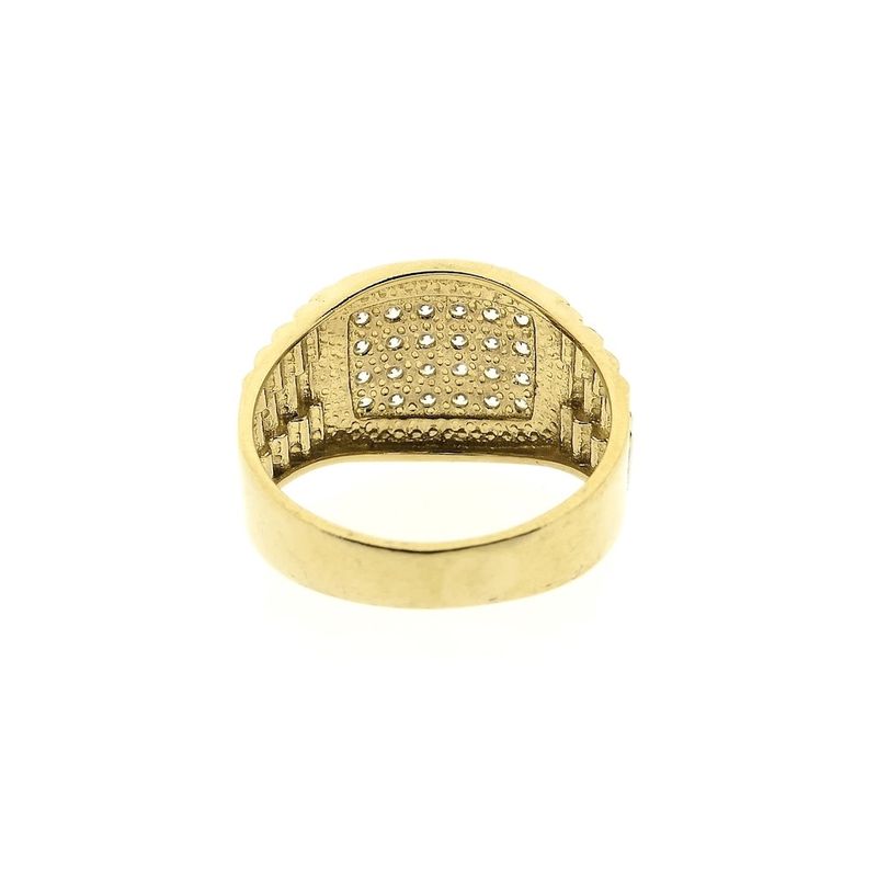 Image 5 of Two-tone gold Rolex President band ring with zirconia