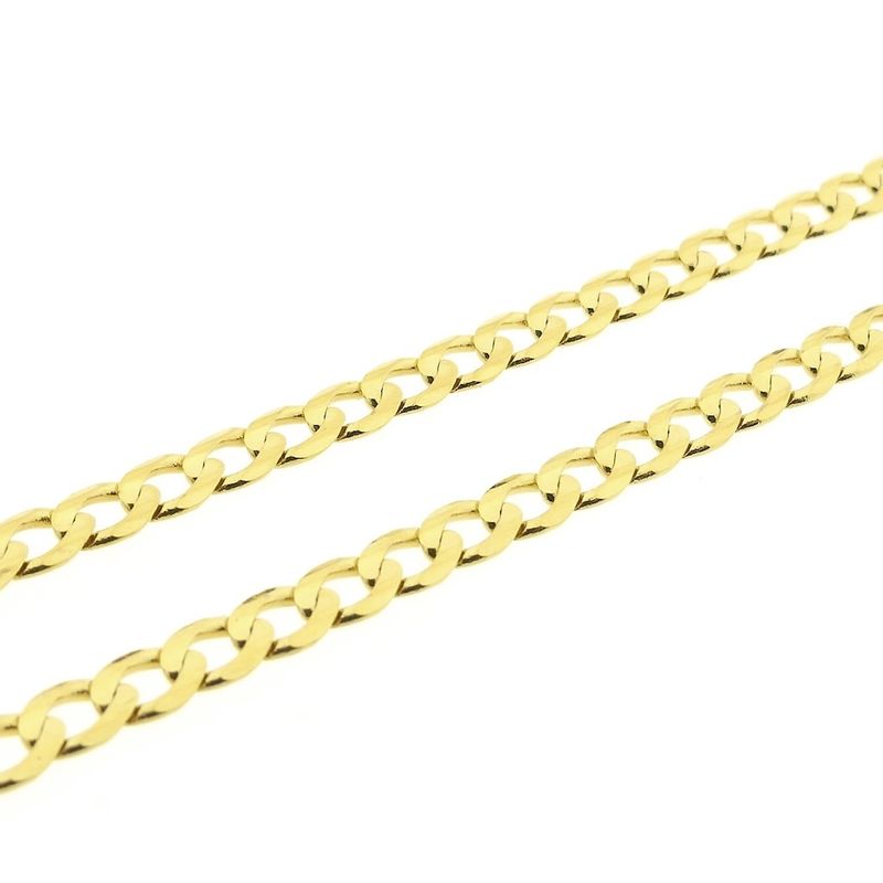 Image 6 of Gold flat gourmet link chain | 60.5 cm