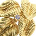 Image 6 of Gold brooch of leaves with sapphire