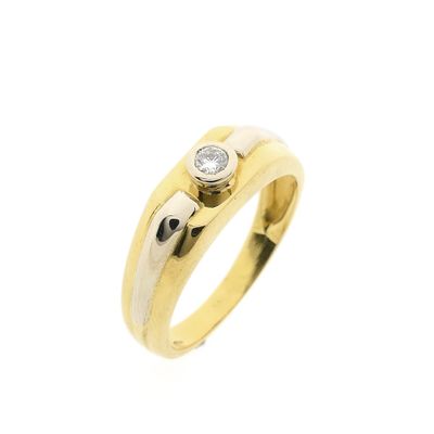 Afbeelding 1 van Bicolor gouden ring met diamant; 0,17 ct. 