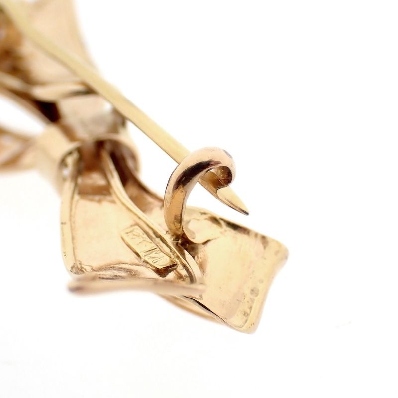 Image 6 of Rose gold bow brooch with safety cord