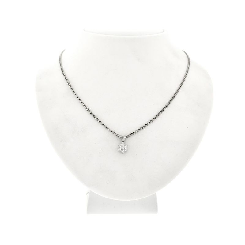 Image 3 of White gold minimalist pendant with diamond | 0.21 ct.