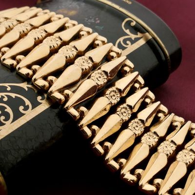 Image 2 of Gold wide link bracelet