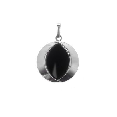 Image 1 of Silver abstract pendant with onyx stone