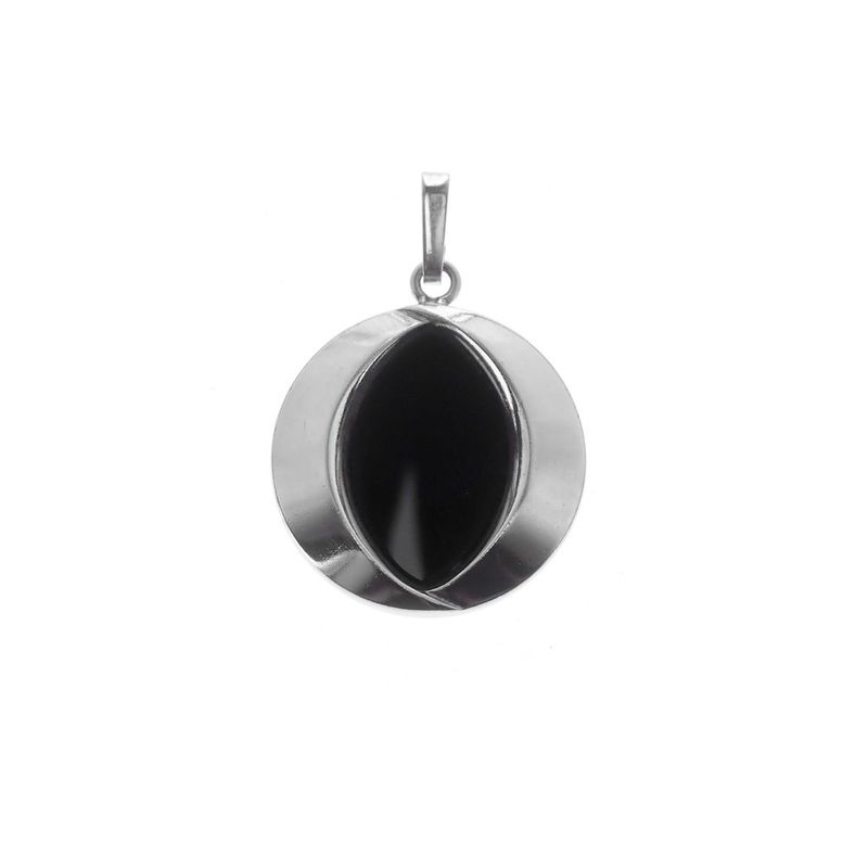 Image 1 of Silver abstract pendant with onyx stone