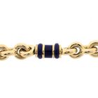 Image 5 of Vintage gold jasseron link bracelet with lapis lazuli
