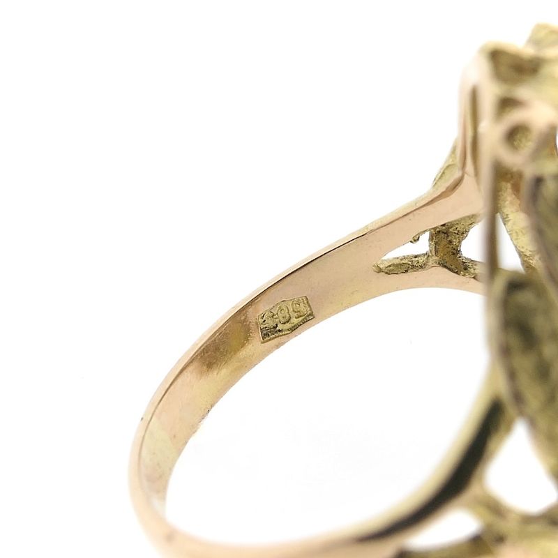 Image 8 of Gold ring with leaves