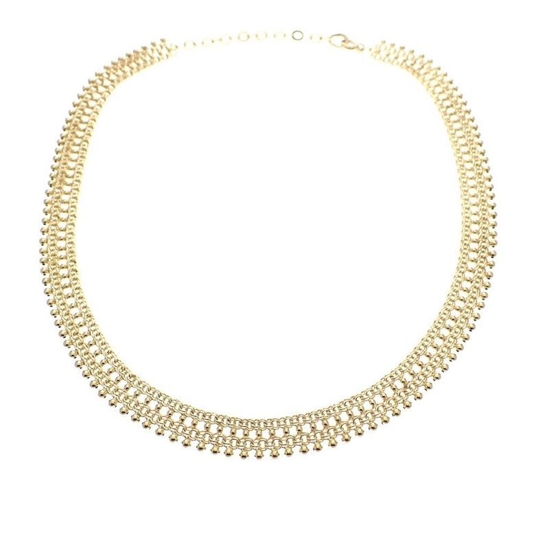 Image 5 of Vintage gold gallery wire link necklace