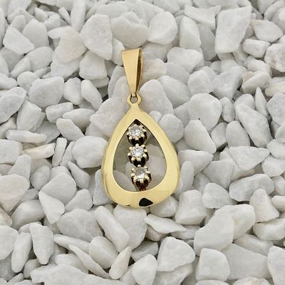 Gouden hanger met diamanten; 0,30 ct. Afbeelding 2 van Gouden hanger met diamanten; 0,30 ct.