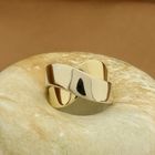 Image 2 of Two-tone gold crossover ring