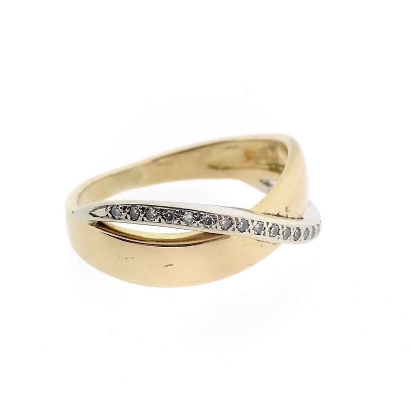Image 5 of Two-tone gold ring with 0.105 ct diamonds.
