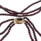 Image 4 of Antique garnet bead necklace with gold decorative clasp | 62 cm