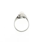 Image 5 of White gold ring with pearl and diamonds; 0.05 ct